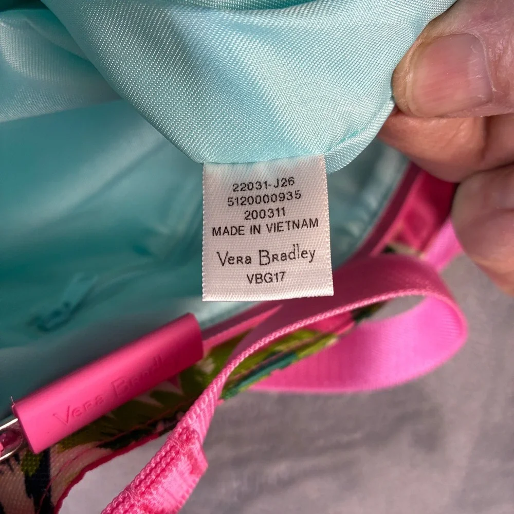 Vera Bradley Triple Zip Hipster Pink Floral Crossbody‎ Bag Tropical Paradise